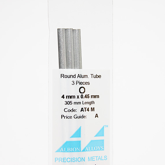 AT4M アルミ管 (4mm x 0.45mm)  3本入り