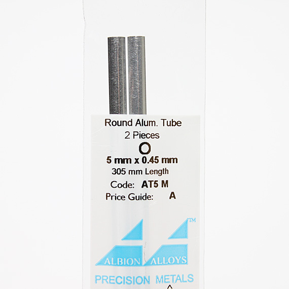 AT5M アルミ管 (5mm x 0.45mm) 2本入り